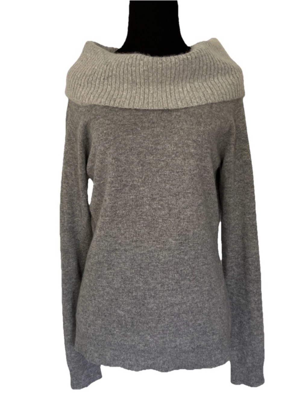 Theory Cashmere Relaxed Cozy Cowl Neck Sweater Gray Quiet Luxury M